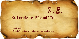Kulcsár Elemér névjegykártya