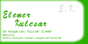 elemer kulcsar business card